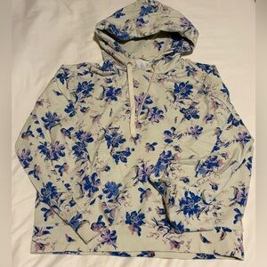 rag & bone Blue and Cream Floral Hoodie